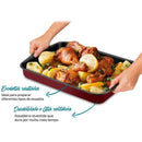Assadeira Funda Retangular Antiaderente Rochedo Dura + 37cm - CXM / 6