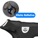 Coleira Peitoral Refletivo Com Guia Pet Azul Tamanho:xl(gg)