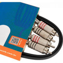 Cabo de Áudio Hayonik Linha Brasil 2 RCA x 2 RCA 1,2m Preto