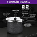 Panela de Pressão Rochedo Segura Fechamento Externo 4,5 Litros Stone Pro