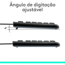 Kit Teclado e Mouse Com Fio USB Logitech MK120 Preto