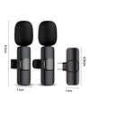 2 Microfones Wireless Lapela Adaptador Ios Encaixe Tipo C