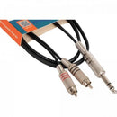 Cabo de Áudio HAYONIK Linha Brasil P10 Estéreo x 2 RCA 1,8m Preto