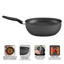 Frigideira Wok Rochedo Robusta Grafite 25cm - CXM / 6