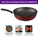 Frigideira Wok Rochedo Facilita Vermelho 28cm - CXM / 6