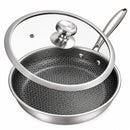 Frigideira 28cm Com Tampa Antiaderente Panela Aço Inox