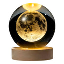 Luminária De Mesa Decorativa Esfera Base Madeira Cristal