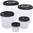 Pote Plástico Clic Com Tampa De Rosca - Conjunto Com 5 Potes