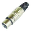 CONECTOR CANON FÊMEA CSR Q-214 NÍQUEL PÉ BORRACHA - PC / 5