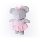 Pelúcia Lu Ratinha Antialérgica Cinza Com Vestido Rosa 34cm