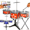 Bateria Acústica Infantil Mini Três Tambores Brinquedo