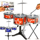 Bateria Acústica Infantil Mini Três Tambores Brinquedo