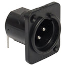 PLUG CANNO PAINEL MACHO PLÁSTICO PRETO - PC / 10