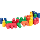 Brinquedo Para Montar Conectando Formas Com 80 Peças Coloridas Em Pote