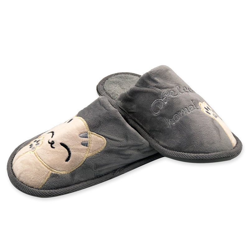 Pantufa Gatinho Infantil Cinza Tam. 30/31