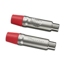 Plug Rca Femea Nickel Vermelho 10 Un Wireconex