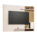 Painel Para Sala Tv Com Detalhe Ripado Off White