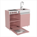 Cozinha De Brinquedo Infantil Mini Rosa Branco