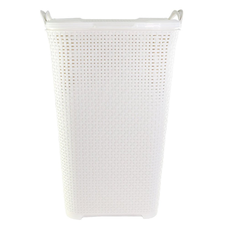 Cesto Rattan Tampa Basculada Branco