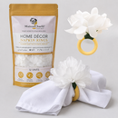 Maison Charlo Kit 12 Porta Guardanapos Crisântemo Branco Neve