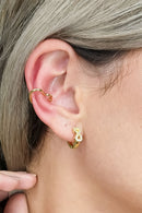 Piercing Fake Forma De Coração Banhado Em Ouro 18k Cor:dourado
