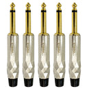Conector P10 Mono Metal Prata Gold Storm 5 Unidades