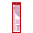 Kit Escolar Rosa Pastel Com Borracha E Apontador