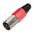 CONECTOR CANNON DE MICROFONE MACHO PROFISSIONAL VERMELHO - PC / 5