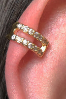 Piercing Fake Vazado Com Zircônia Banhado Em Ouro 18k Cor:dourado