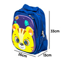 Mochila Escolar Infantil Bichinhos Modelo Tigre Azul