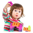 Brinquedo Para Montar Super Caixa Divertida Rosa 90 Peças