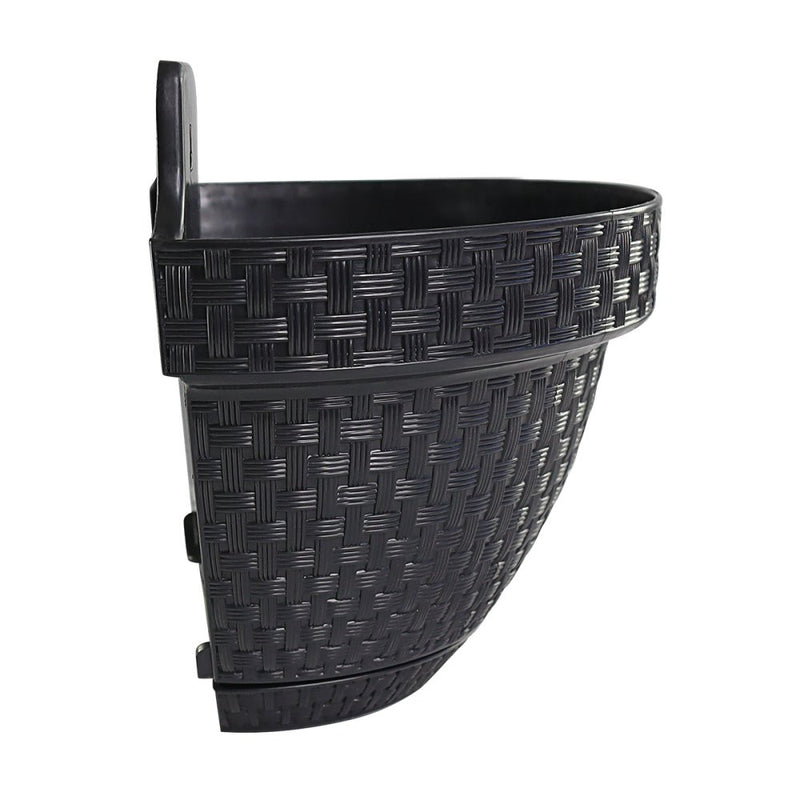 Vaso de Parede Meia Lua Rattan 3 Litros Preto