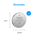 Bateria Lítio Cr2032 Elgin Cartela Com 05 Unidades