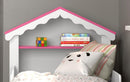 Mini Cama Infantil Casinha Montessoriana Branco Rosa