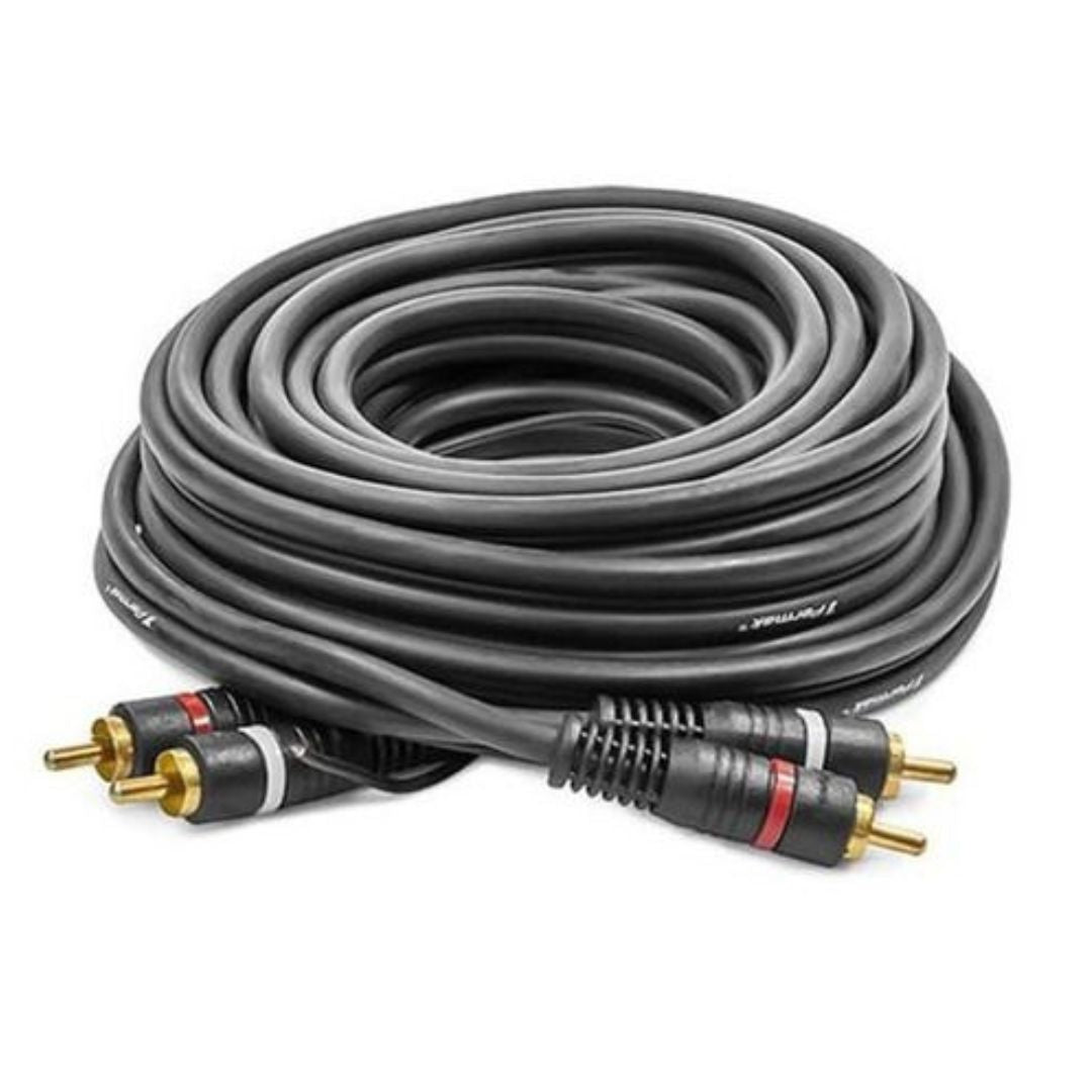 Cabo 2 + 2rca Ouro 5mm  5m C/ Terra Preto Permak