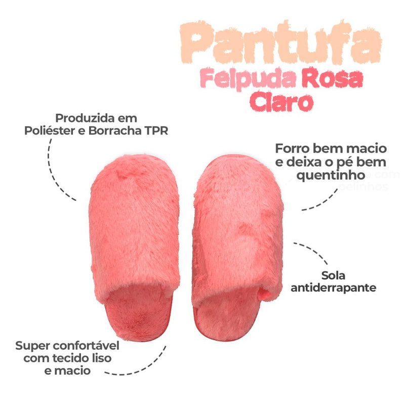 Pantufa Feminina Felpuda 40/41 Rosa