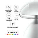 Luminária Abajur Led Recarregável Cogumelo 7 Cores