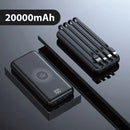 Carregador Portátil Sem Fio Indução Power Bank 20000mahpreto