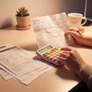 Calculadora Mecânica De Mesa Colorida 12 Dígitos Visor