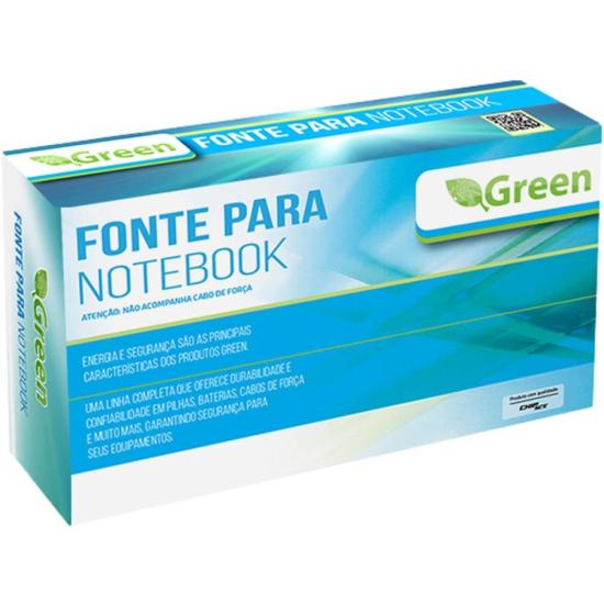 Fonte Para Notebook 19V 3,42A Bivolt 5,5X2,5mm Green