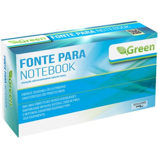 Fonte Para Notebook 19V 4,74A Bivolt 5,5X2,5mm Green