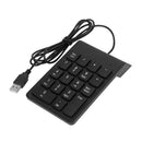 Teclado Numérico Portátil Com Fio Usb Preto 18 Teclas