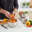 Conjunto 3 Bowls Aço Inox Tampa Flexível Utilidade