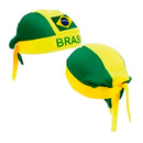 Bandana Torcedor Ajustável Eventos Esportivos Verde Amarelo