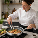 Frigideira 28cm Com Tampa Antiaderente Panela Aço Inox