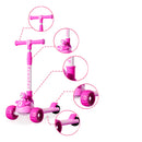 Patinete Infantil 3 Rodas Regulável Diversão Cor:rosa
