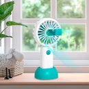 Mini Ventilador Portátil Recarregável Com Base Cor:azul