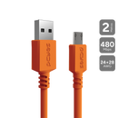 Cabo Micro Usb Para Usb A 2.0 - Laranja - Caixa Jbl - 2m - Pmuam-2l