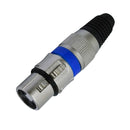 Conector Xlr Femea Linha Azul Corpo Metalico Storm 05 Unidades