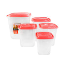 Kit Porta Mantimentos Com 5 Peças Uninjet - Vermelho